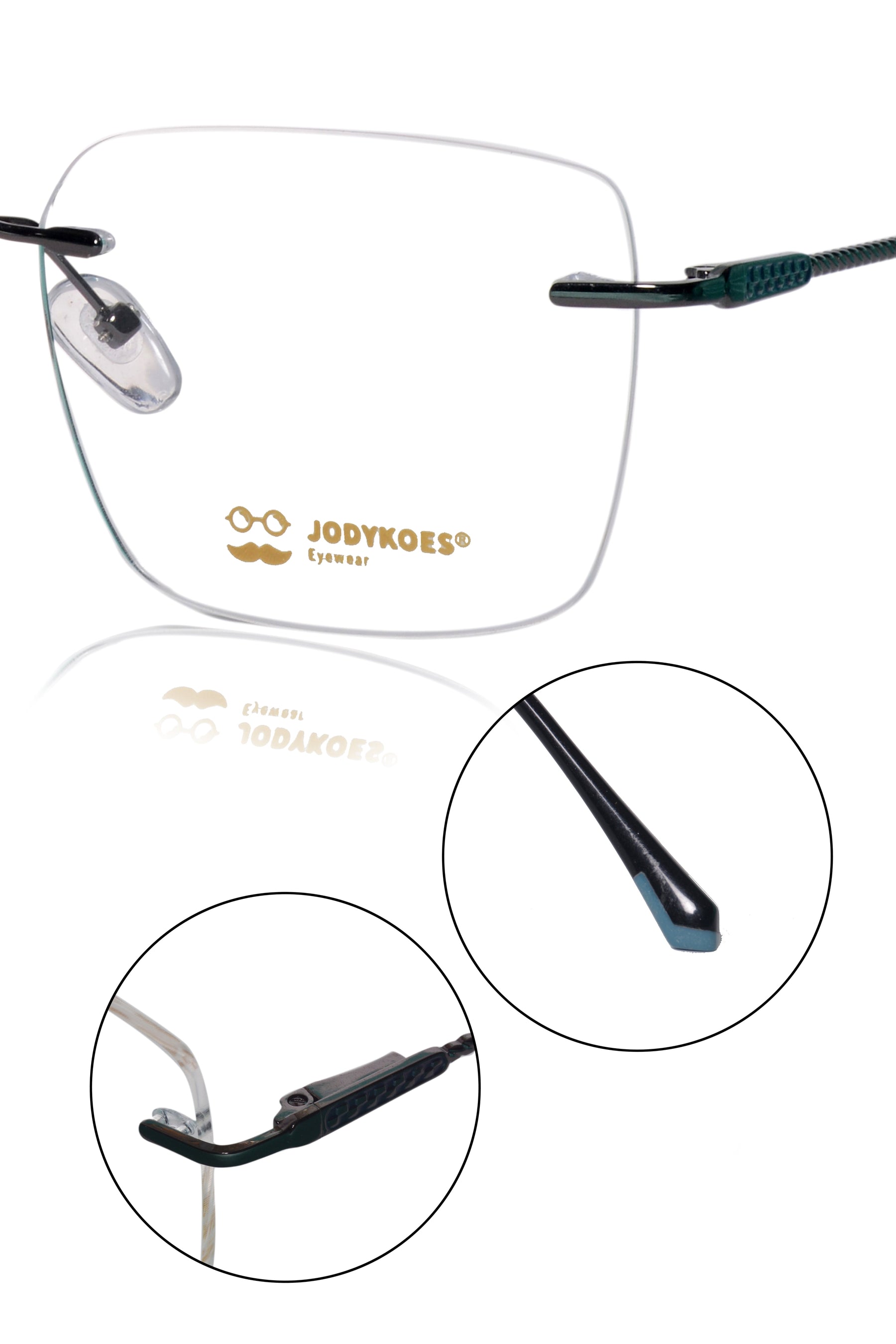 Square Signature Rimless Frame