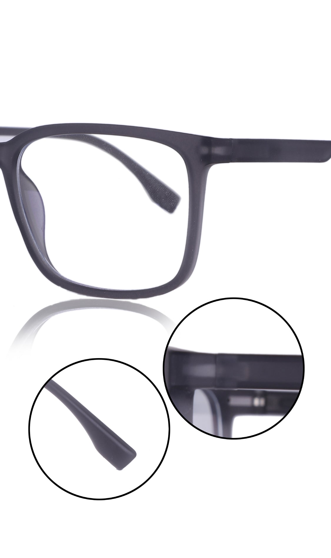 Colour Series : Vibrant colours eyewear rectangle frames with anti glare and blue filter eyeglasses for men and women (Opaque Black)