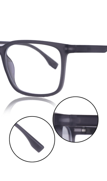 Colour Series : Vibrant colours eyewear rectangle frames with anti glare and blue filter eyeglasses for men and women (Opaque Black)