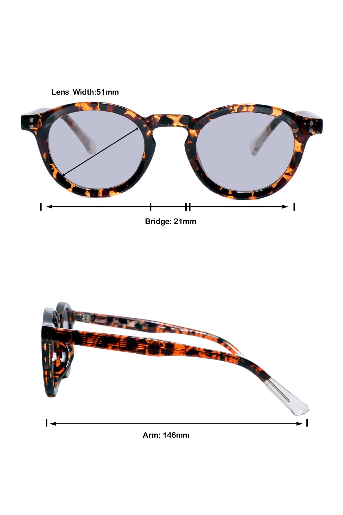 Legacy Round Sunglasses – UV400 Polarized (Crystal Grey)