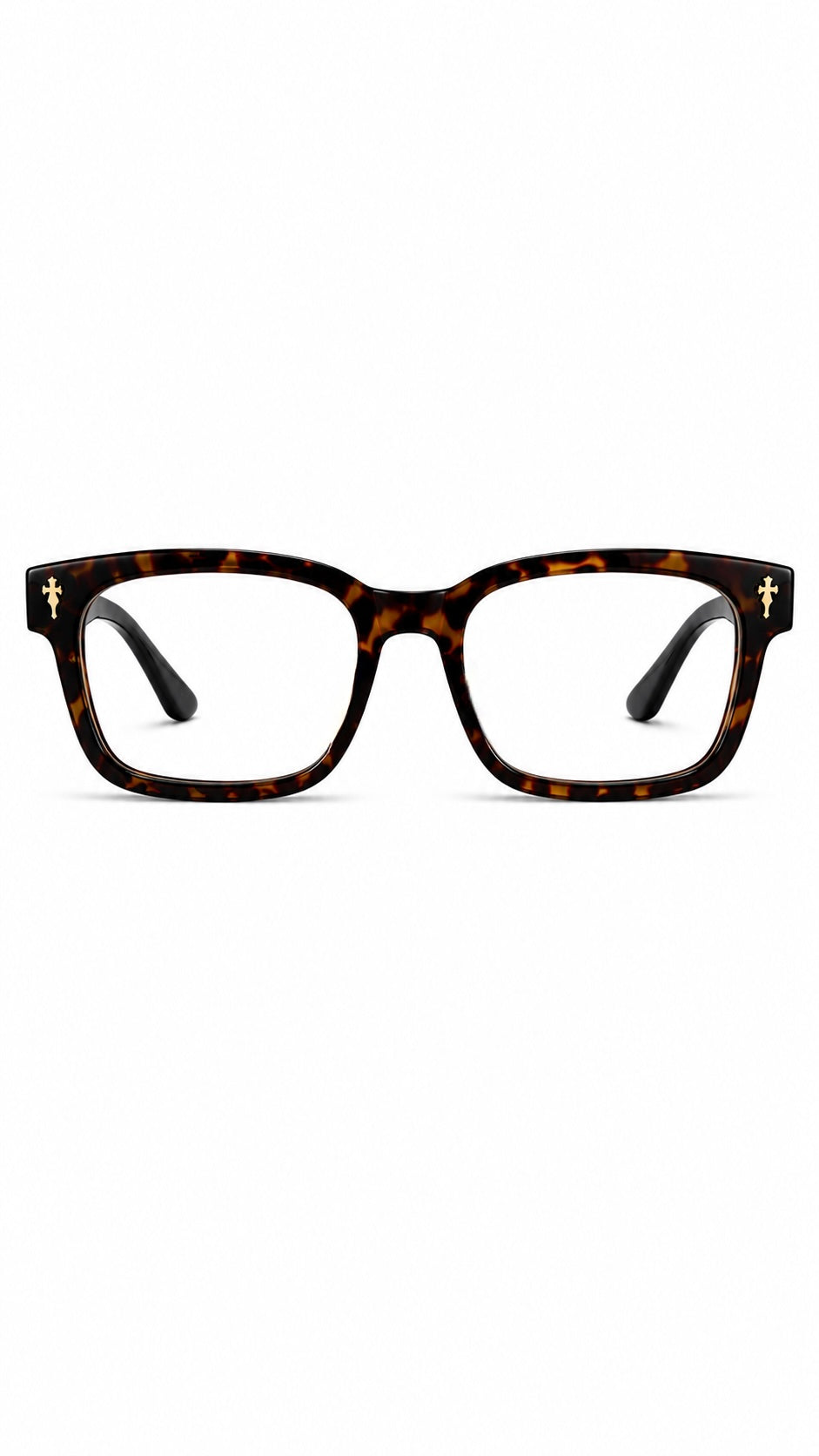 Tortoise Brown Rectangle Stylish Glasses Frame (Dark Leopard Print)