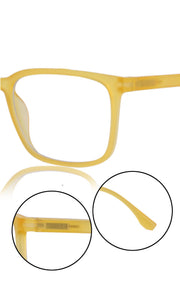 Colour Series : Vibrant colours eyewear rectangle frames with anti glare and blue filter eyeglasses for men and women (Banana Yellow)