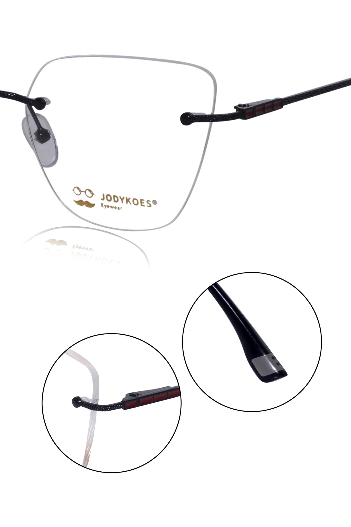 Cat Eye Signature Rimless Frame (Black)