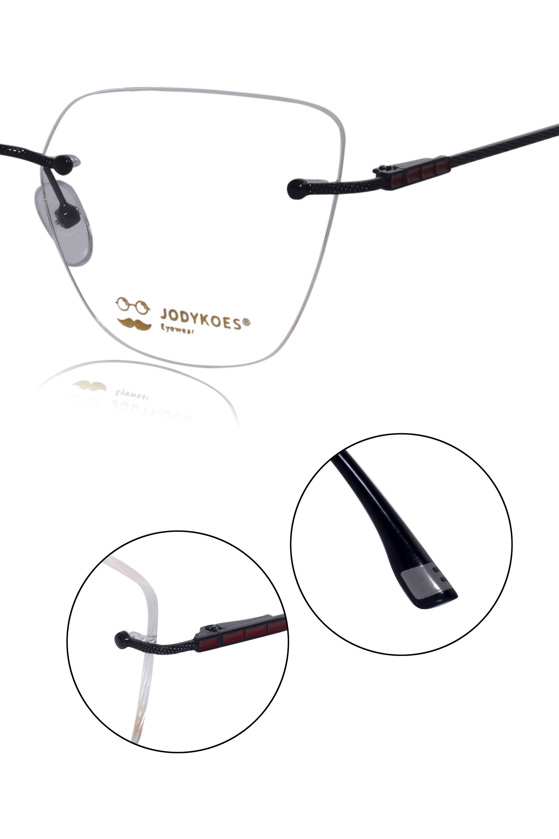 Cat Eye Signature Rimless Frame (Black)