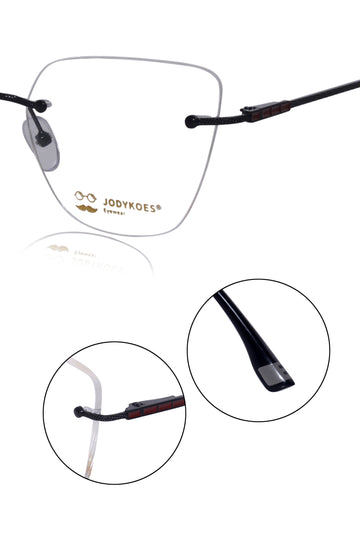 Cat Eye Signature Rimless Frame (Black)