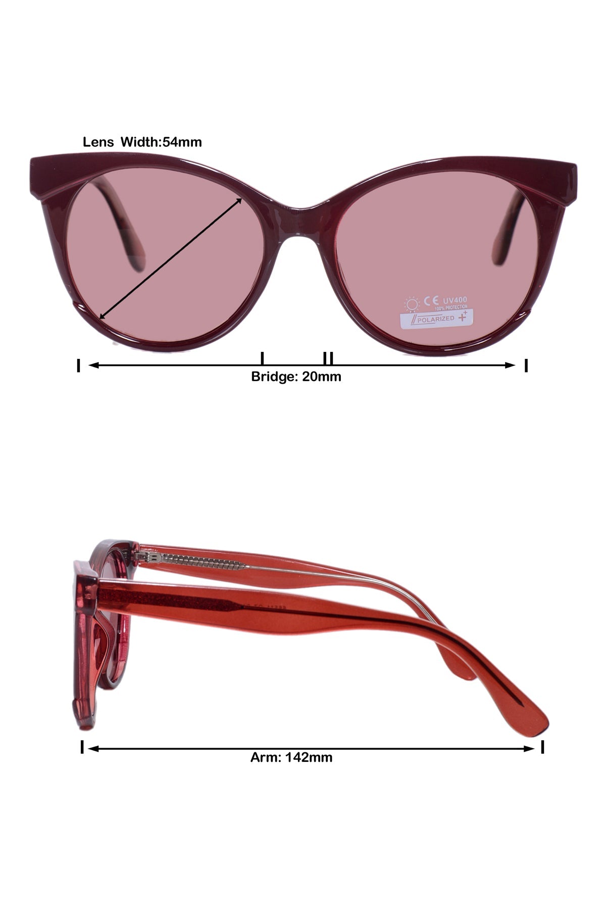 Legacy Cat Eye Sunglasses – UV400 Polarized (Crystal)