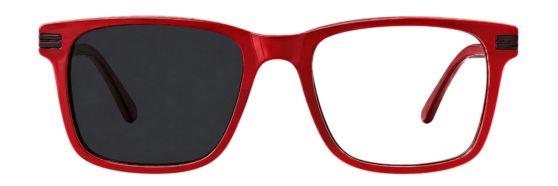 Half sunglasses and half eyeglasses frame
